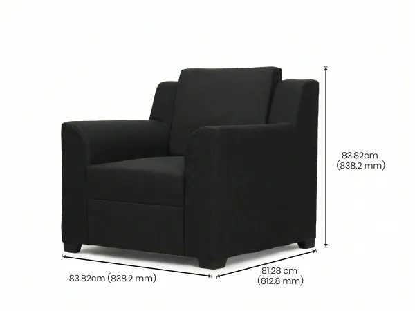 Erica Upholstered Single Seater Sofa in Charcoal Color
